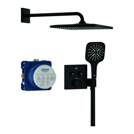 Grohe Unterputz-Duschsystem Grohtherm SmartControl 34865 THM eck. Form 2 ASV phantom black