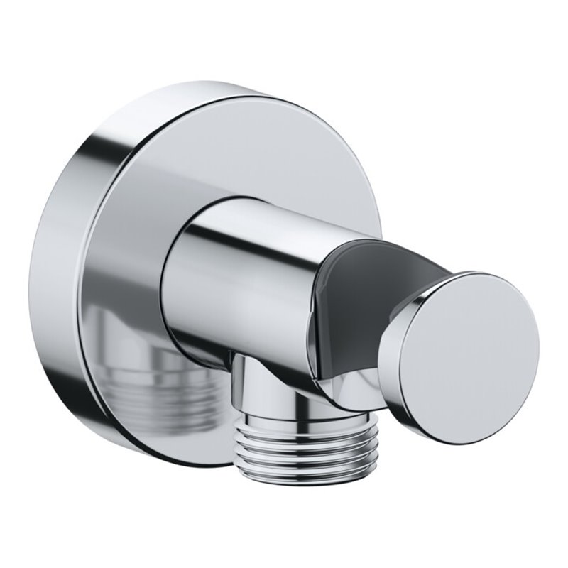 Duravit Wandanschlussbogen DN 15, m Brauseha., Rosette rund, chrom