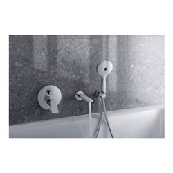 Duravit Wandanschlussbogen DN 15, m Brauseha., Rosette rund, chrom