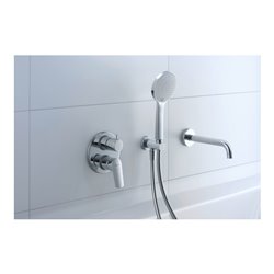Duravit Wandanschlussbogen DN 15, m Brauseha., Rosette rund, chrom