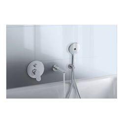 Duravit Wandanschlussbogen DN 15, m Brauseha., Rosette rund, chrom