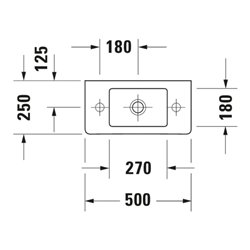Duravit Möbel-Handwaschbecken Vero 50x25cm, m ÜL, HLB, Hahnloch links, weiß
