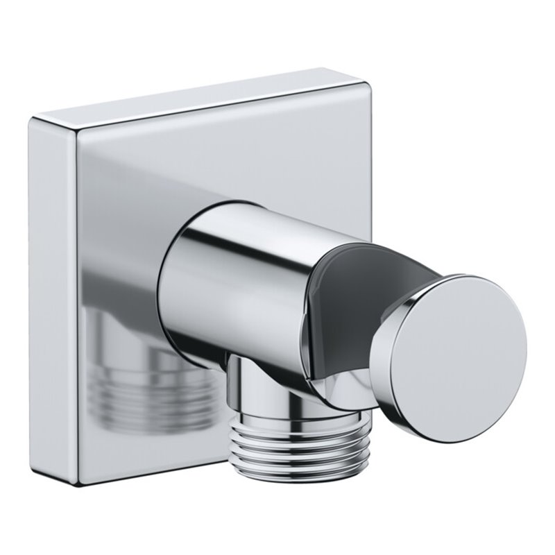 Duravit Wandanschlussbogen DN 15, m Brauseha., Rosette eckig, chrom