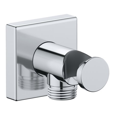 Duravit Wandanschlussbogen DN 15, m Brauseha., Rosette eckig, chrom