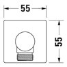 Duravit Wandanschlussbogen DN 15, m Brauseha., Rosette eckig, chrom