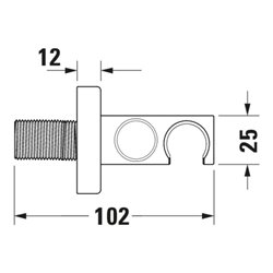 Duravit Wandanschlussbogen DN 15, m Brauseha., Rosette eckig, chrom
