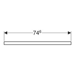 Geberit Waschtisch-Platte One 75x3x47cm, Eiche/Mela Holz, Ausschn mit.