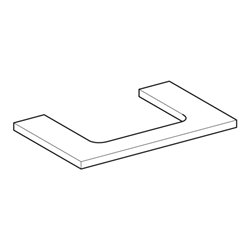 Geberit Waschtisch-Platte One 75x3x47cm, Eiche/Mela Holz, Ausschn mit.