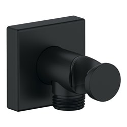 Duravit Wandanschlussbogen DN 15, m Brauseha., Ros. eck., sw matt