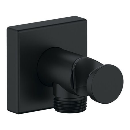 Duravit Wandanschlussbogen DN 15, m Brauseha., Ros. eck., sw matt