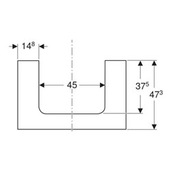 Geberit Waschtisch-Platte One 75x3x47cm, greige/lackiert m, AS mit.