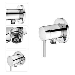 Keuco IXMO_solo Einhebelmischer IXMO 59552 m.Schlauchans./rd. Griff Soft verchromt