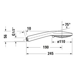 Duravit Handbrause 3jet 110 MinusFlow 245mm, A-Gew G 1/2, D 110mm, ES geb.