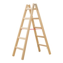 Hymer Holz-Sprossenstehleiter, beidseitig begehbar