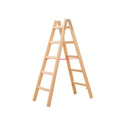 Hymer Holz-Sprossenstehleiter, beidseitig begehbar