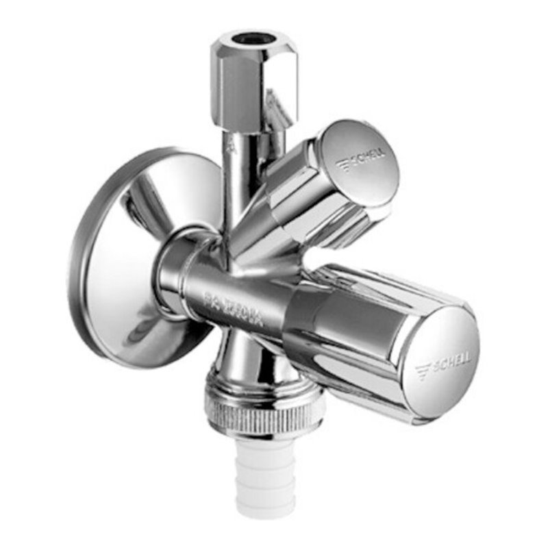 Schell Kombi-Eckventil COMFORT G 3/8 AG, m Rückflussverh., verchromt