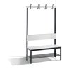 C+P Garderobenbank mit Rückenlehne, Basic Plus, H1650xB1000xT407mm, Gestell Schwarzgrau