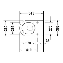 Duravit Wand-WC, Tiefspüler Starck 3 36,5x54,5cm, 6 l, Bef.-Abstand 23cm, we