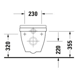 Duravit Wand-WC, Tiefspüler Starck 3 36,5x54,5cm, 6 l, Bef.-Abstand 23cm, we