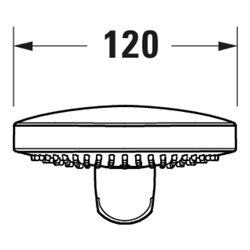 Duravit Handbrause 3jet Click 120 MinusFlow 240mm, Anschl.-G. G 1/2, ES gebürstet