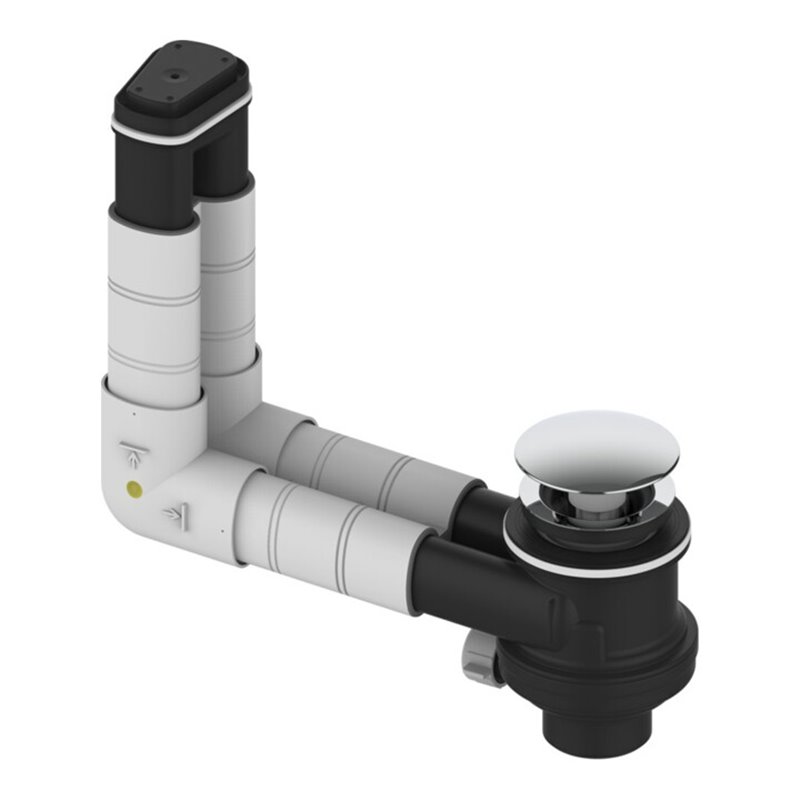 Keuco Ab-und Überlaufgarnitur verchromt, Push-Open 1 1/4