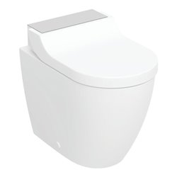 Geberit WC-Komp. AquaClean Tuma Comfort mit Stand-WC, tief, Edelstahl gebürstet