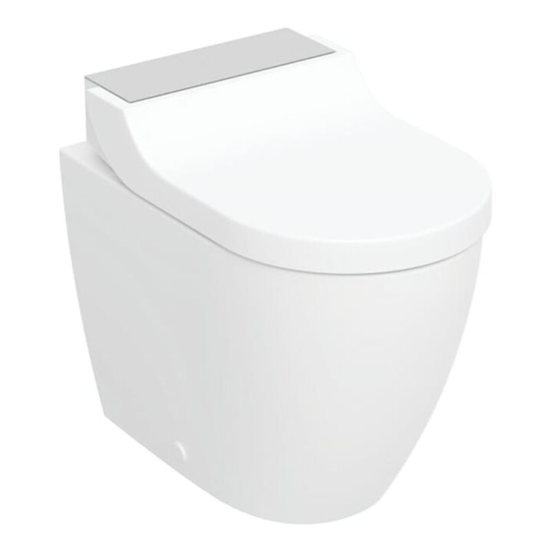 Geberit WC-Komp. AquaClean Tuma Comfort mit Stand-WC, tief, Edelstahl gebürstet