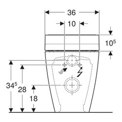 Geberit WC-Komp. AquaClean Tuma Comfort mit Stand-WC, tief, Edelstahl gebürstet