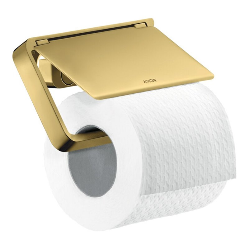 hansgrohe Papierhalter Axor universal mit Deckel, Metall, polished gold optic