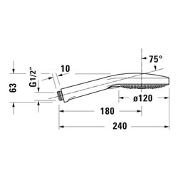 Duravit Handbrause 3jet Click 120 MinusFlow 240mm, Anschl.-G. G 1/2, bron gebürstet