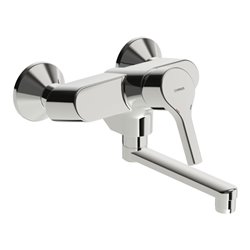 Hansa Waschtisch-Einhebelmischer HANSAPALENO Wandmont., o. Abl, Ausl. 242mm, chrom