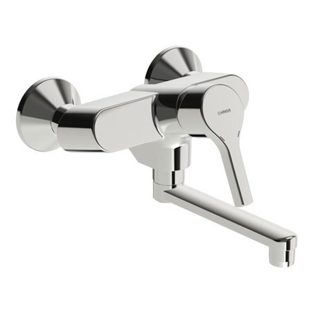 Hansa Waschtisch-Einhebelmischer HANSAPALENO Wandmont., o. Abl, Ausl. 242mm, chrom