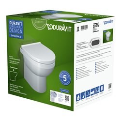 Duravit Stand-WC, Tiefspüler Set No. 1 mit WC-Sitz, Rimless, weiß