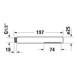 Duravit Stabbrause MinusFlow 187mm, Anschl.-G. G 1/2, rd, ES geb.