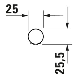 Duravit Stabbrause MinusFlow 187mm, Anschl.-G. G 1/2, rd, ES geb.