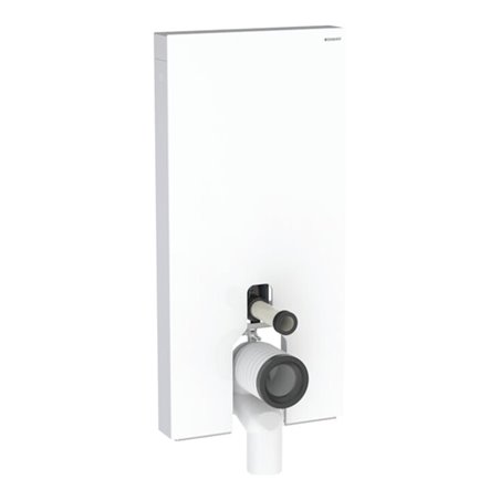 Geberit Stand-WC-Modul Monolith Plus Bauh. 101cm, Fr. Gl. we., S. Aluminium