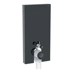 Geberit Stand-WC-Modul Monolith Plus Bauh. 101cm, Fr. Gl. sw, S. Alu SW-chrom