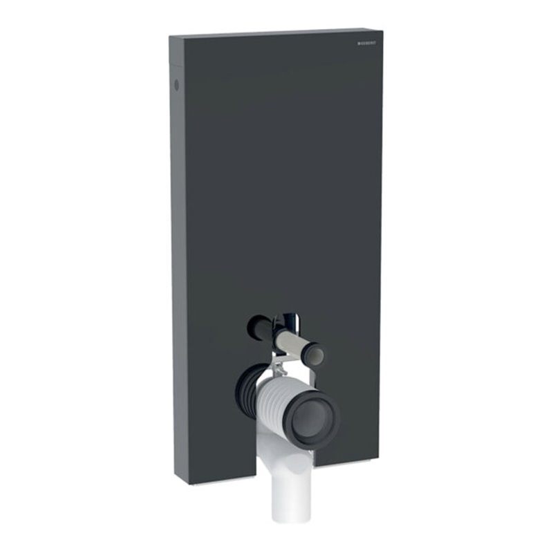 Geberit Stand-WC-Modul Monolith Plus Bauh. 101cm, Fr. Gl. sw, S. Alu SW-chrom