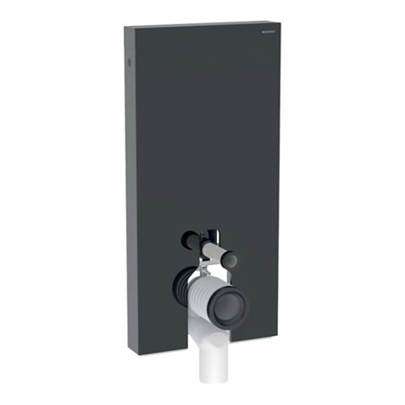 Geberit Stand-WC-Modul Monolith Plus Bauh. 101cm, Fr. Gl. sw, S. Alu SW-chrom