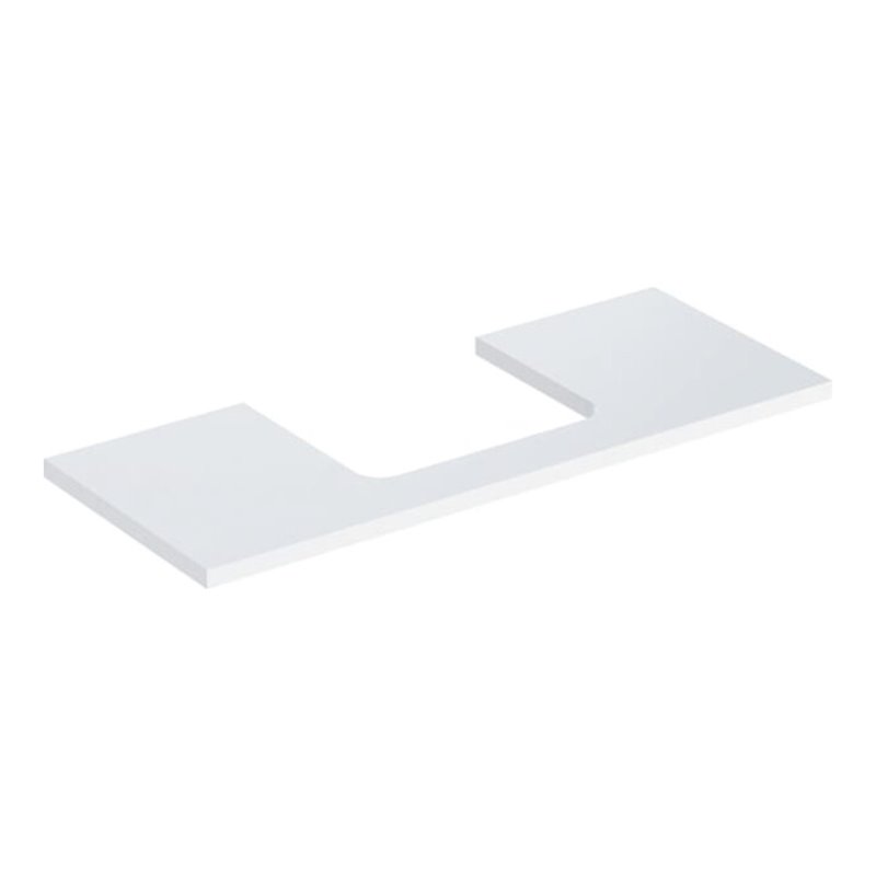 Geberit Waschtisch-Platte One 120x3x47cm, w/l hochgl., Ausschn mit.
