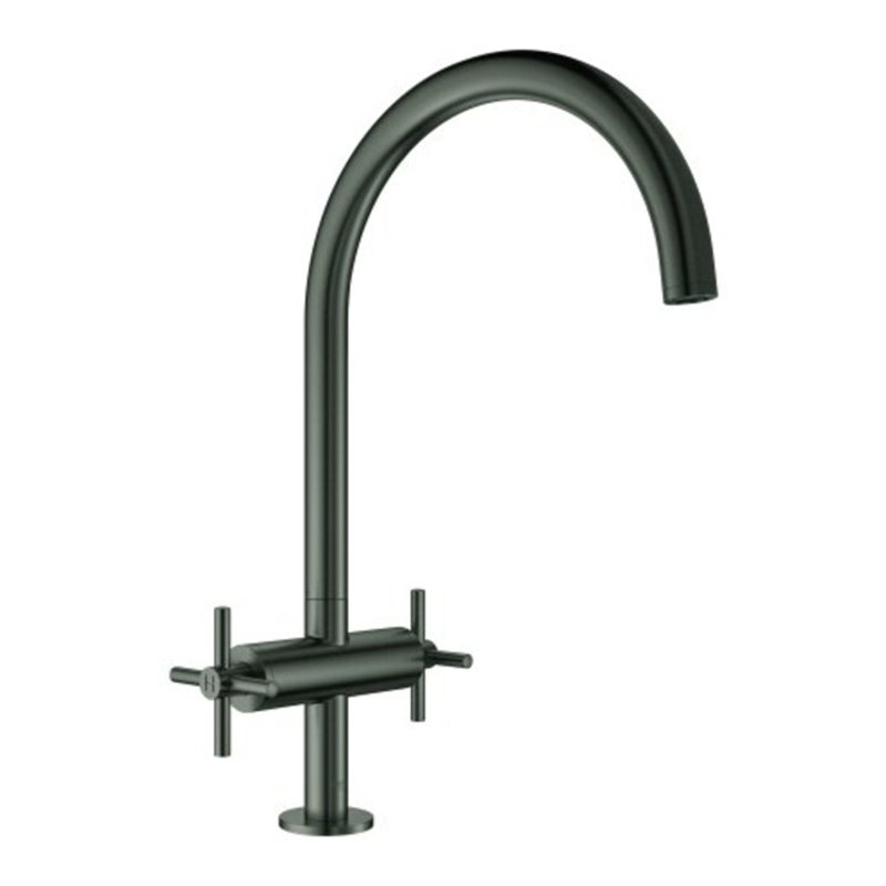 Grohe Spültisch-2-Griff-Armatur Atrio 1/2', C-Auslauf, hard graphite gebürstet