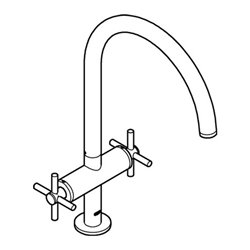 Grohe Spültisch-2-Griff-Armatur Atrio 1/2', C-Auslauf, hard graphite gebürstet