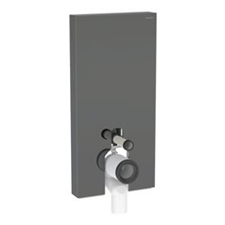Geberit Stand-WC-Modul Monolith Plus BH 101cm, Fr. Gl. la., S. Alu SW-chrom