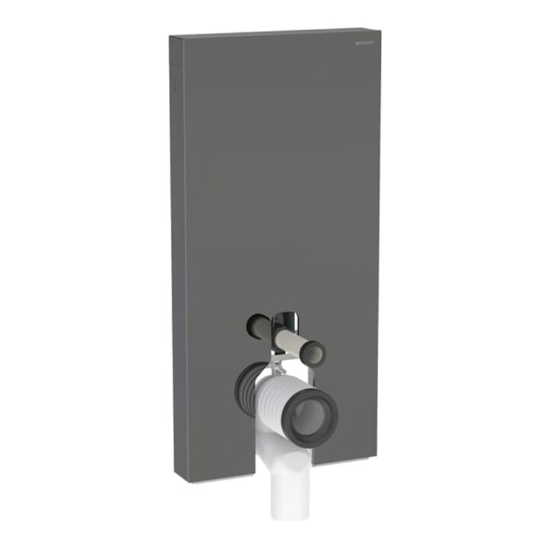 Geberit Stand-WC-Modul Monolith Plus BH 101cm, Fr. Gl. la., S. Alu SW-chrom