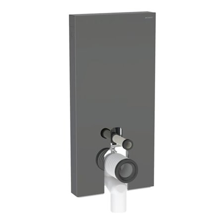 Geberit Stand-WC-Modul Monolith Plus BH 101cm, Fr. Gl. la., S. Alu SW-chrom