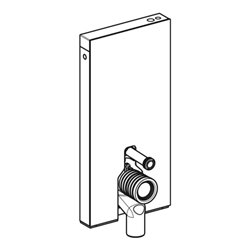 Geberit Stand-WC-Modul Monolith Plus BH 101cm, Fr. Gl. la., S. Alu SW-chrom