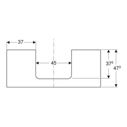 Geberit Waschtisch-Platte One 120x3x47cm, w/lack. ma, Ausschn mittig