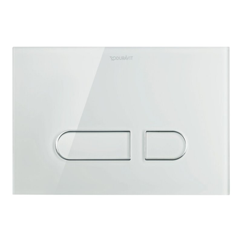 Duravit Betätigungsplatte DuraSystem 23x15,7cm, Glas weiß, für WC