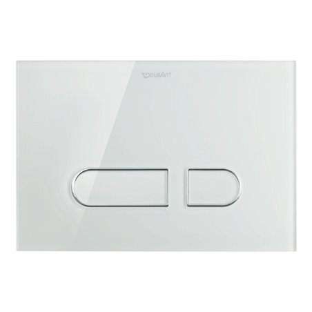 Duravit Betätigungsplatte DuraSystem 23x15,7cm, Glas weiß, für WC