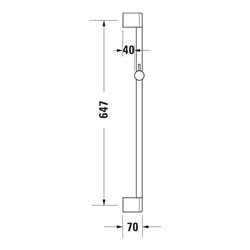 Duravit Brausestange a MS/Kunststoff, 700mm, schwarz matt